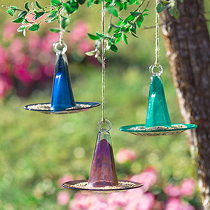 Pyramid Recycled Glass Bird Feeder - Amethyst